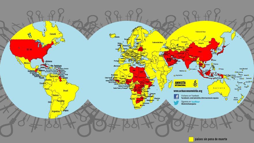Mapa de la muerte en el mundo © Amnistía Internacional
