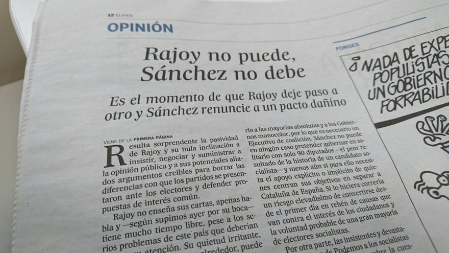 Editorial de El PaÃ­s contra Rajoy y SÃ¡nchez