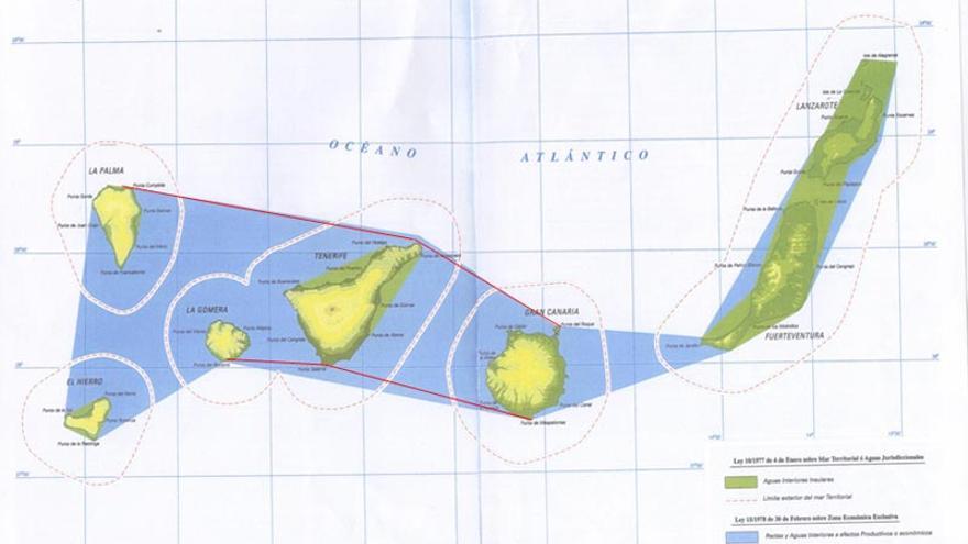 Mar territorial canario según el nuevo marco que fija el Estatuto de Autonomía de Canarias. 