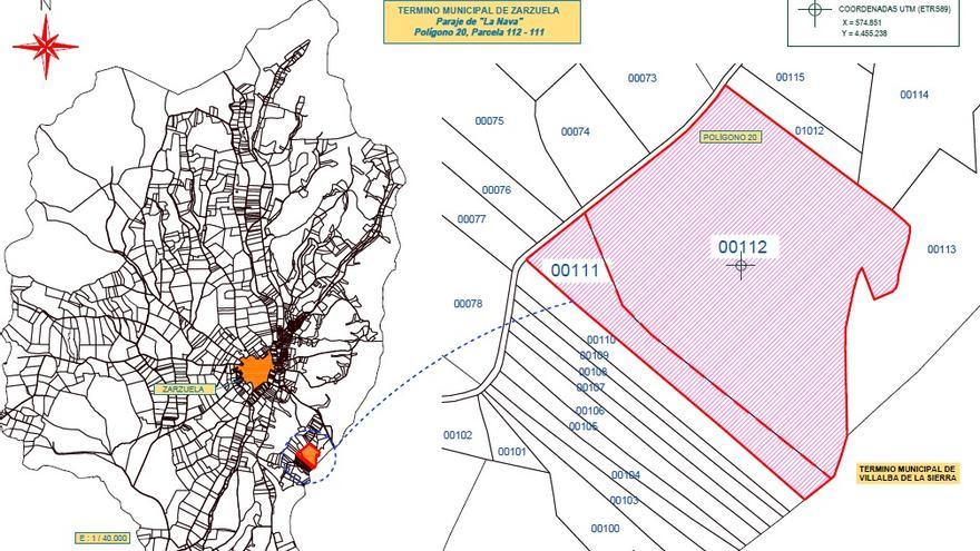 Mapa de situación del proyecto con respecto a Zarzuela o a otras poblaciones como Villalba de la Sierra