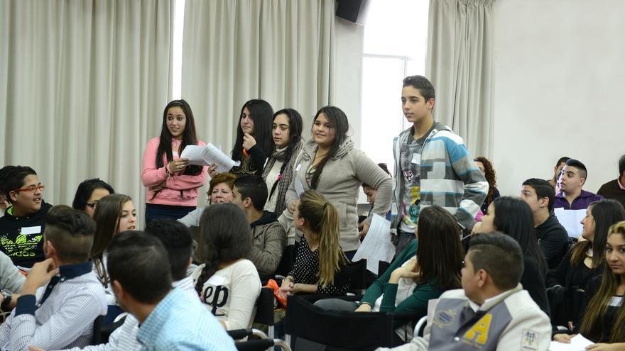 Imagen del Encuentro de Estudiantes Gitanos celebrado en enero en Madrid al que acudieron jÃ³venes gitanos de toda EspaÃ±a/ Â©JesÃºs Salinas. 