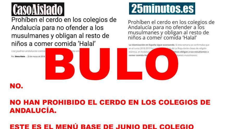 Andalucía no ha prohibido el cerdo en los comedores escolares obligando a los alumnos a comer productos halal