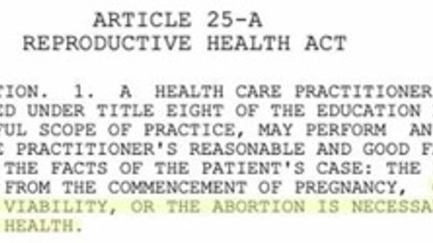 Artículo 25-A de la ley de Nueva York sobre el aborto.