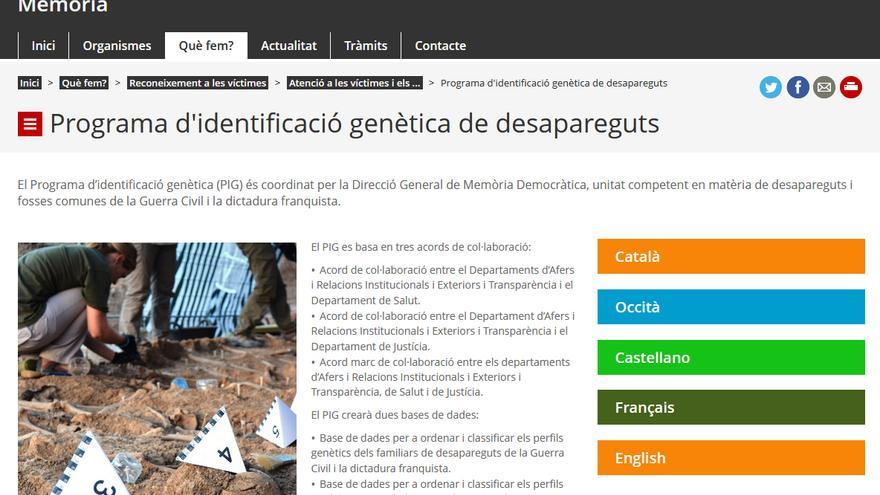 Banco de ADN de la Generalitat de Cataluña.