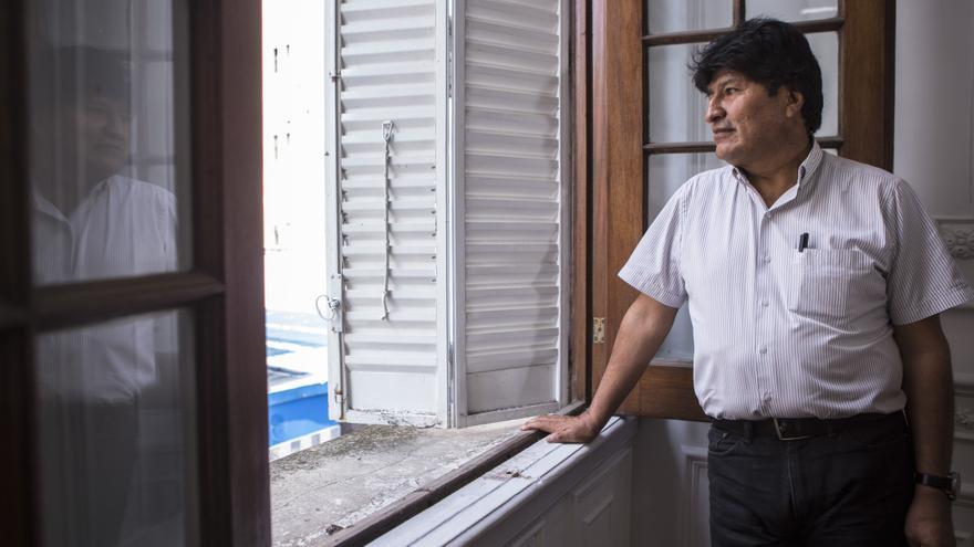 El expresidente de Bolivia Evo Morales durante una entrevista con eldiario.es en Buenos Aires (Argentina)