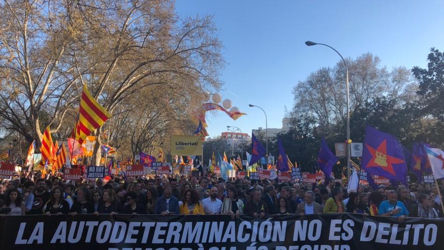 Cabecera de la manifestaciÃ³n 'La autodeterminaciÃ³n no es un delito', este sÃ¡bado en Madrid