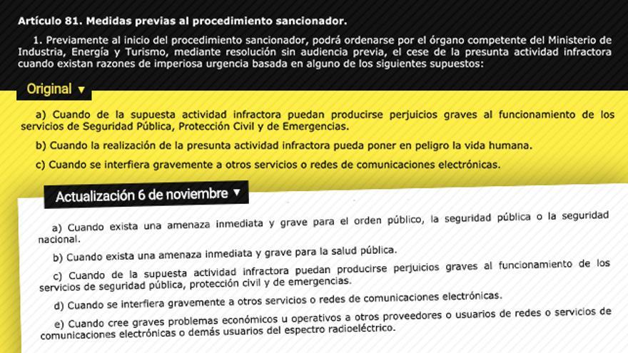 Cambios que el decreto-ley introduce en la Ley General de Telecomunicaciones de 2014.