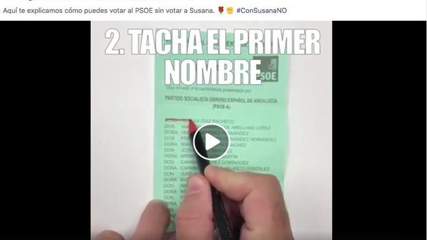 Campaña de publicaciones en Facebook que pidió la abstención contra Susuna Díaz en las elecciones andaluzas de 2018, que varias fuentes atribuyen al consultor Aleix Sanmartín.