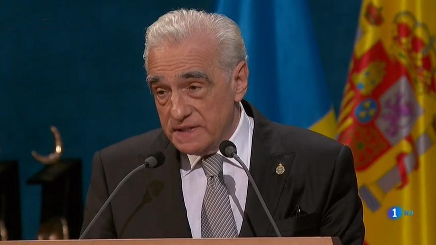 Captura del discurso de Martin Scorsese en los Premios Princesa emitido por TVE