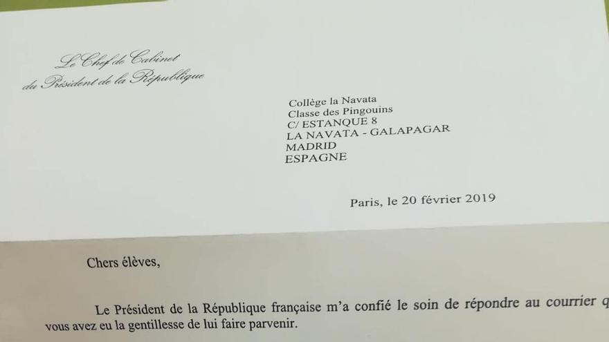 Carta de respuesta del presidente Emmanuel Macron a los alumnos del colegio de La Navata
