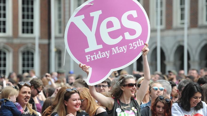 Celebraciones en Dublín por la victoria del 'sí'. Foto: EFE