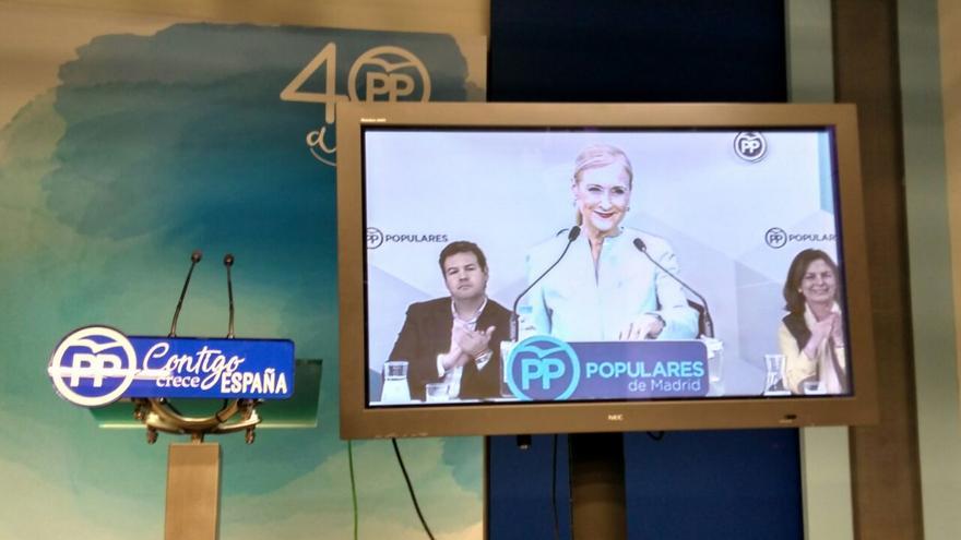 Comparecencia de Cristina Cifuentes ante la dirección de su partido tras el escándalo de su máster.