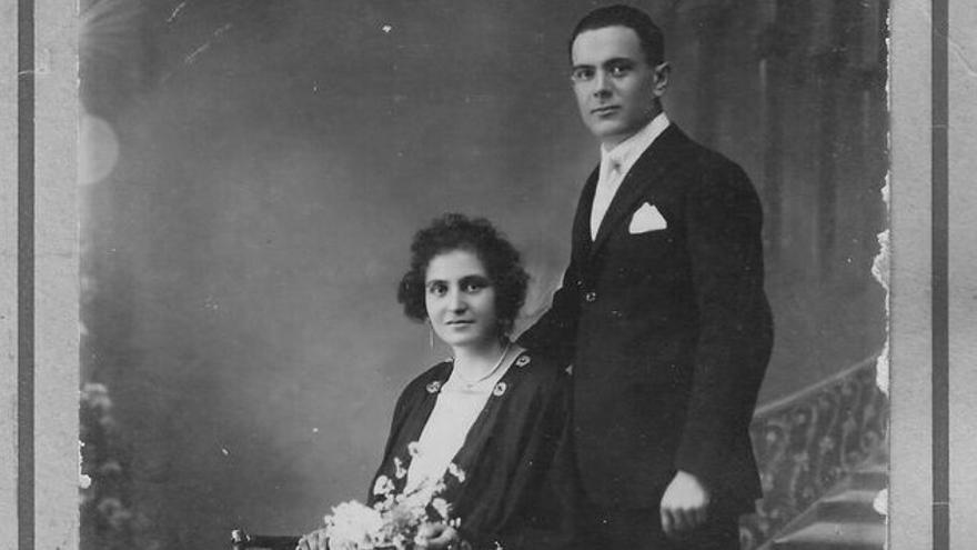 Eugenio García con su mujer, Vicenta 