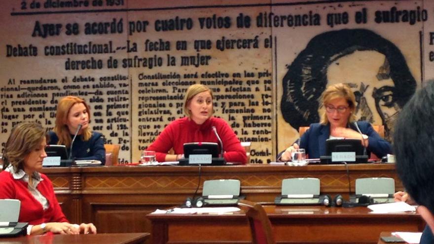Eva Pascual, en su visita al Senado. 