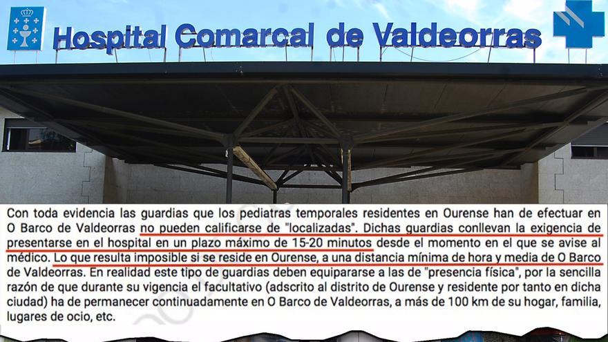 Hospital de Valdeorras y fragmento de la sentencia