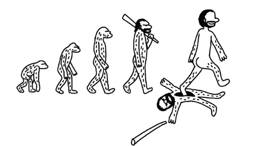 Ilustración de portada de 'Homo machus' (Lumen), de Javirroyo.