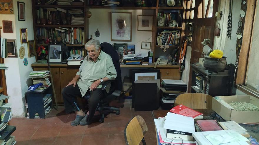 José Mujica, en su vivienda durante la entrevista con eldiario.es. 