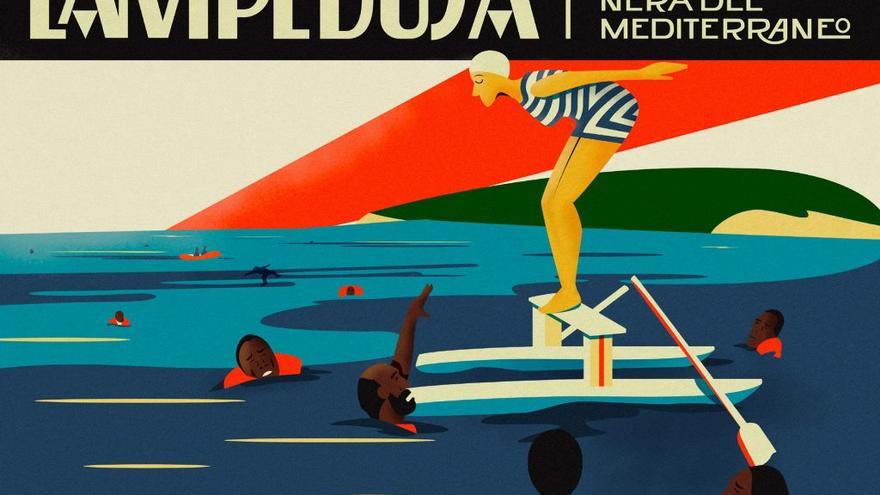 Lampedusa, la perla negra del Mediterráneo. Postal de Alberto Casagrande e Ilaria Cairoli