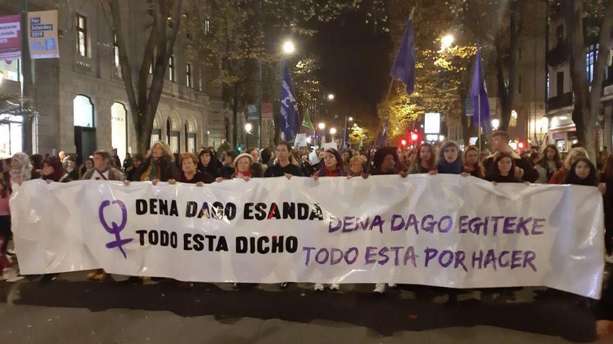 Manifestación por el 25N en Bilbao.