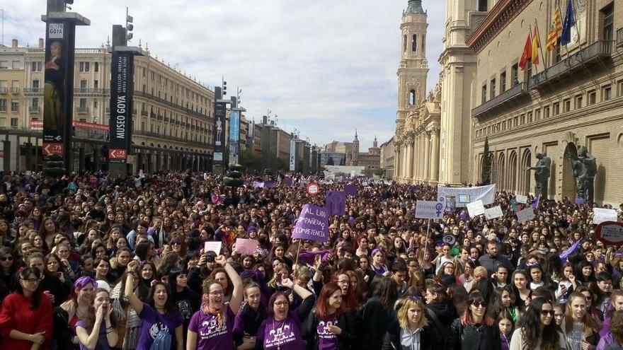 Manifestación en Zaragoza con motivo del 8M. 