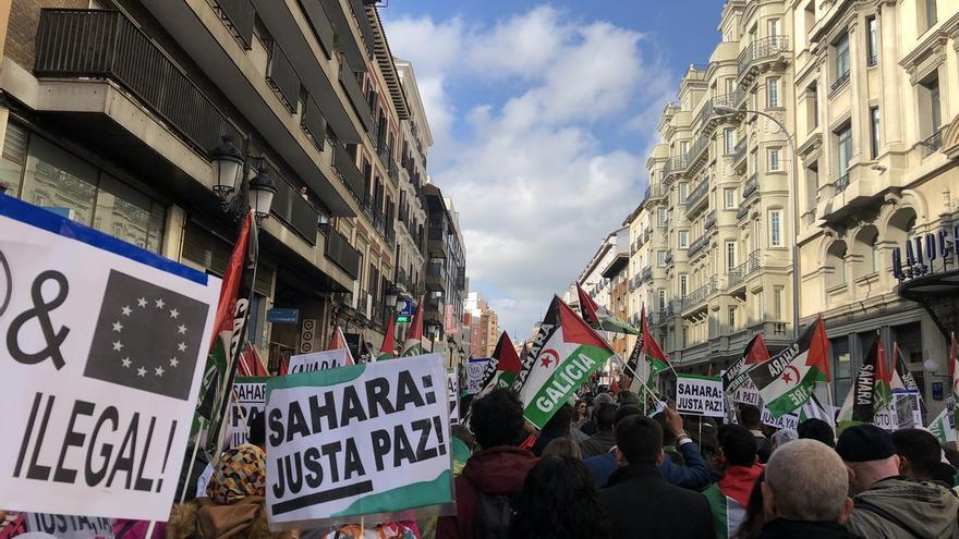 Manifestación a favor de la autodeterminación del Sáhara Occidental