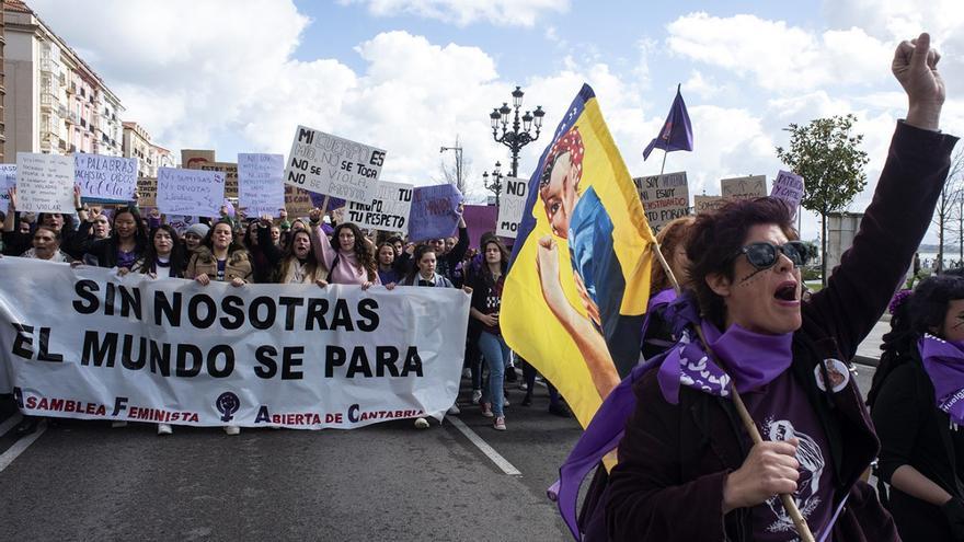 ManifestaciÃ³n feminista del 8M 2019 en Santander.