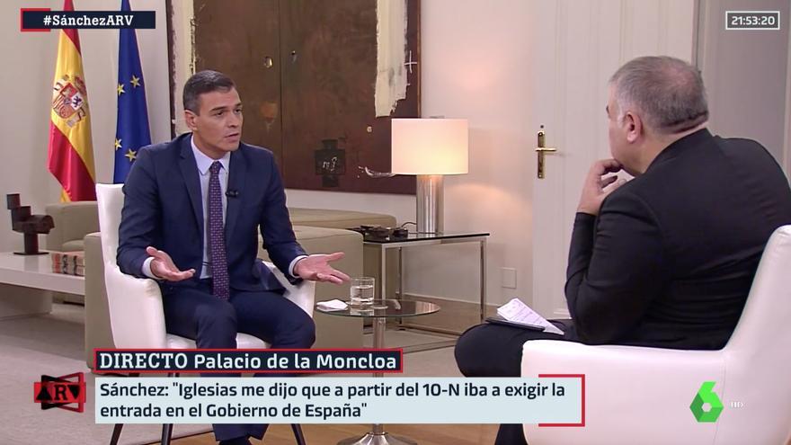 Pedro Sánchez en la entrevista de La Sexta.
