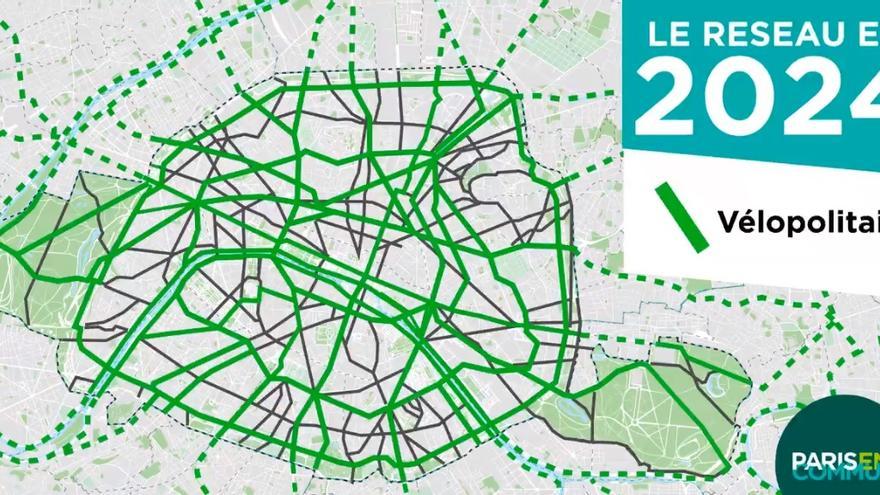 Propuesta de la alcadesa de París, Anne Hidalgo, para que la ciudad sea 100% accesible para bicicletas en 2024