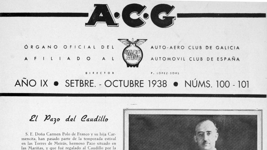Publicación propagandística sobre la presencia de Franco en el Pazo de Meirás en 1938