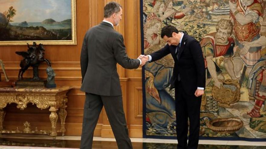 El Rey recibe al presidente de Andalucía en La Zarzuela. EFE. 