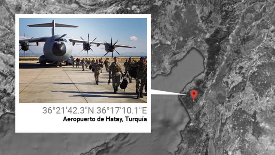 Soldados del cuerpo de élite de Turquía, a su llegada al aeropuerto de Hatay el pasado 7 de octubre.