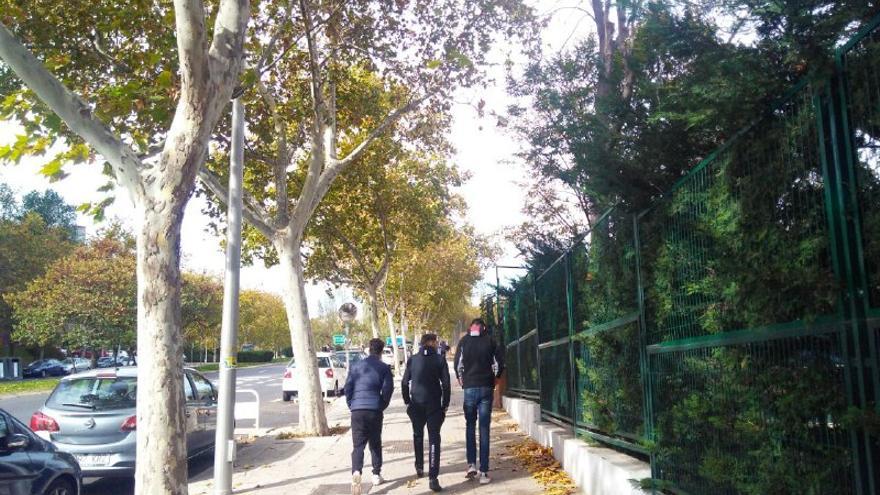 Varios chicos que viven en el centro, caminando por una calle de Hortaleza. / S.P