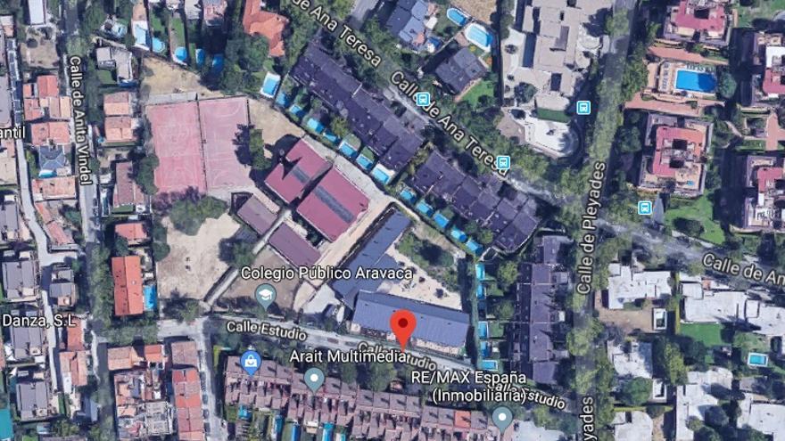 Vista aérea del Colegio Aravaca. / Google Maps