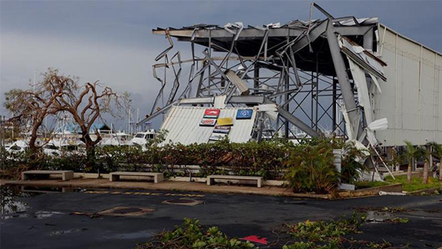 Vista de los daños causados por el huracán María a su paso por San Juan (Puerto Rico)