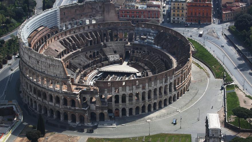 Vista aérea del Coliseo romano