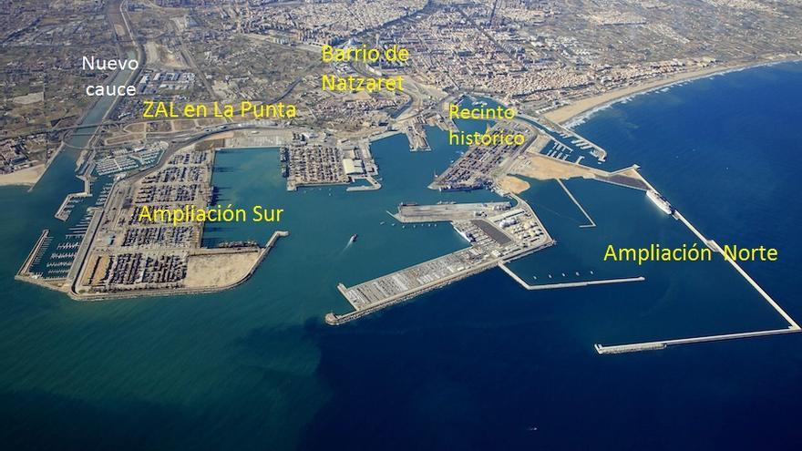 Vista aérea del puerto de València (2015)