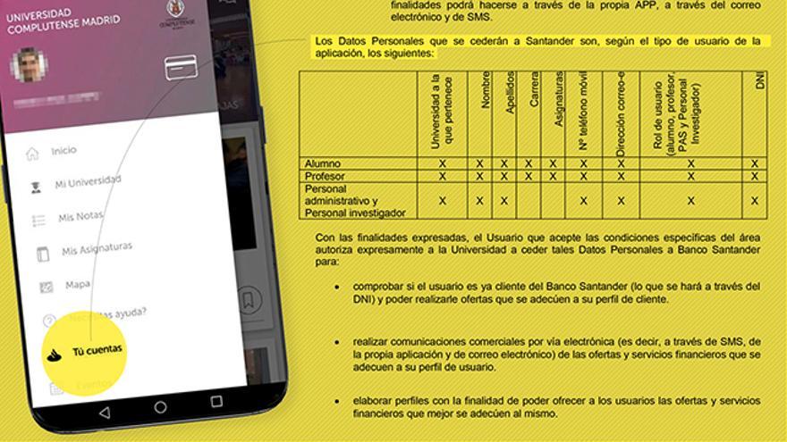 La appCRUE permite al Santander hacerse con datos personales y académicos de alumnos y profesores