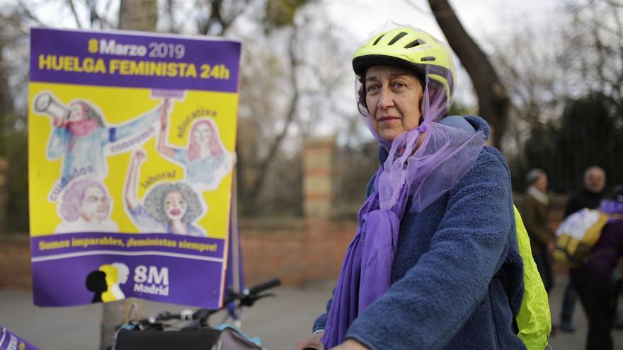 La bicicletada feminista del 8M en Madrid. Olmo Calvo.