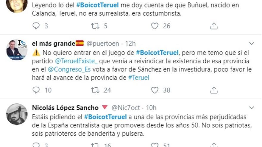 #BoicotTeruel: el ataque a Teruel Existe por apoyar la investidura de Sánchez termina lleno de bromas e ironía
