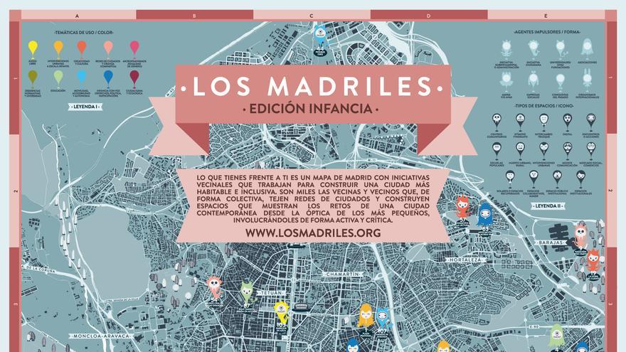Un fragmento del mapa en papel de Los Madriles Infancia. / Intermediae