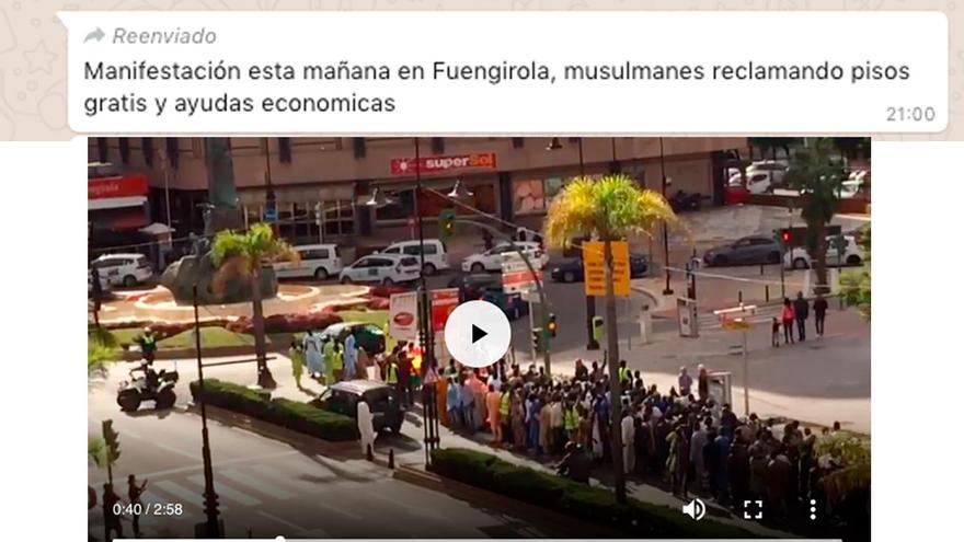 No, los manifestantes del vídeo de Fuengirola no son "musulmanes reclamando pisos gratis y ayudas económicas"