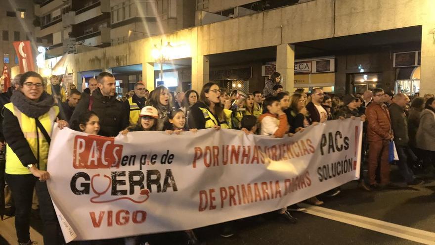 Una de las pancartas que desfilaron en la manifestación de Vigo