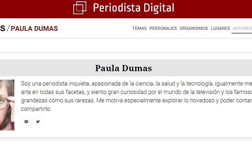 El perfil de Paula Dumas