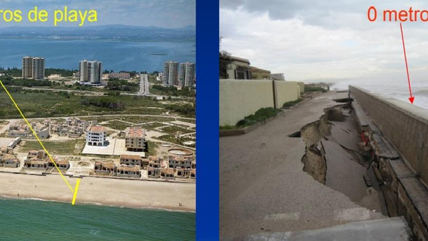 La playa de La Casbah en 1977 y en 2010