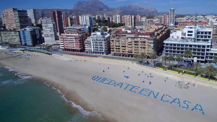 The beaches of Benidorm, empty this Easter