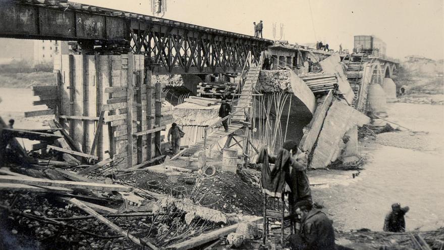 El puente de Lleida, tal y como se lo encontraron las tropas franquistas