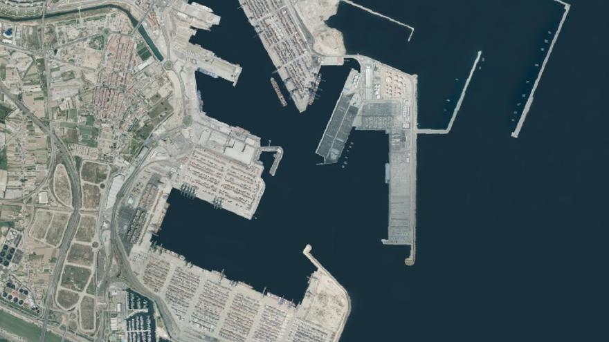 El puerto en la actualidad en una imagen del Instituto Cartográfico Valenciano