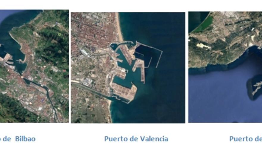 Los puertos de Bilbao, València y Marsella.