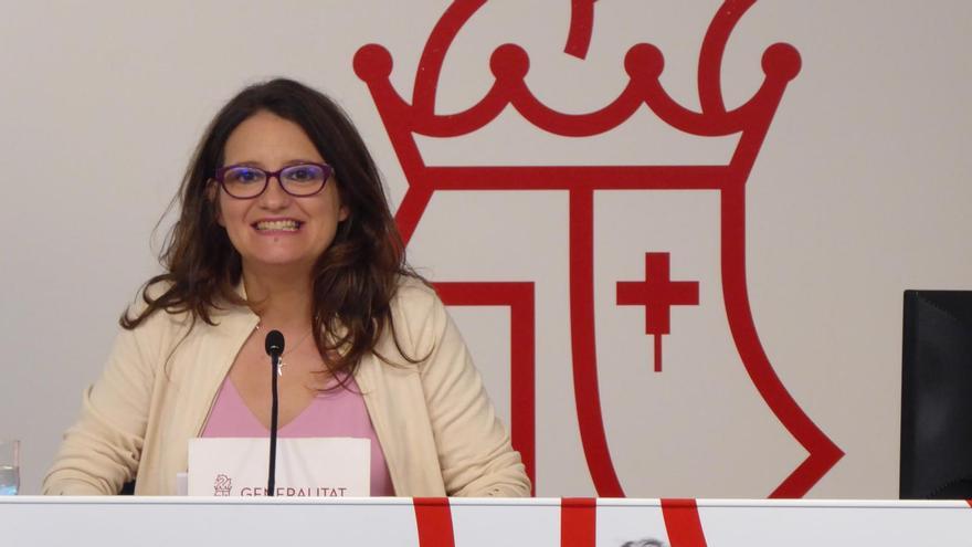 La vicepresidenta Mónica Oltra en rueda de prensa