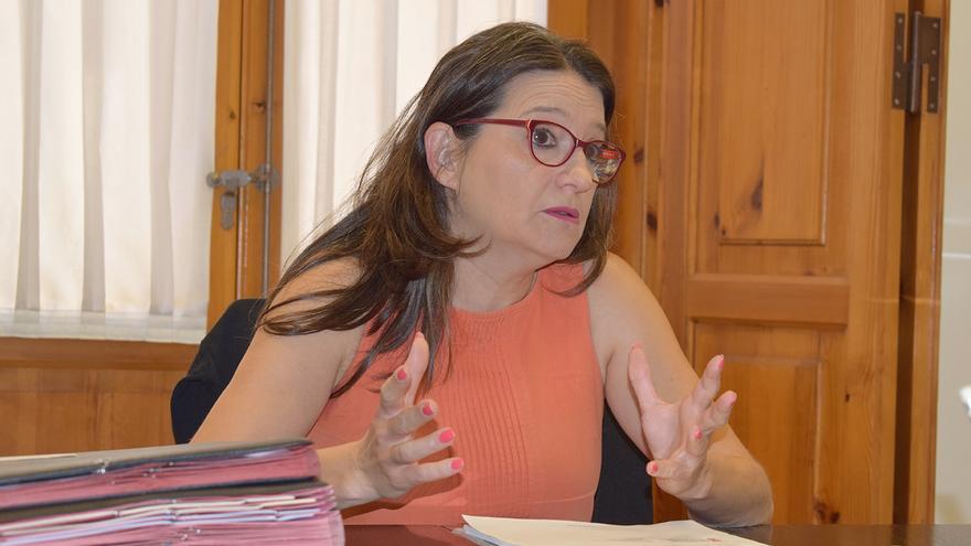 La vicepresidenta valenciana y líder de Compromís, Mónica Oltra, durante la entrevista concedida a eldiario.es